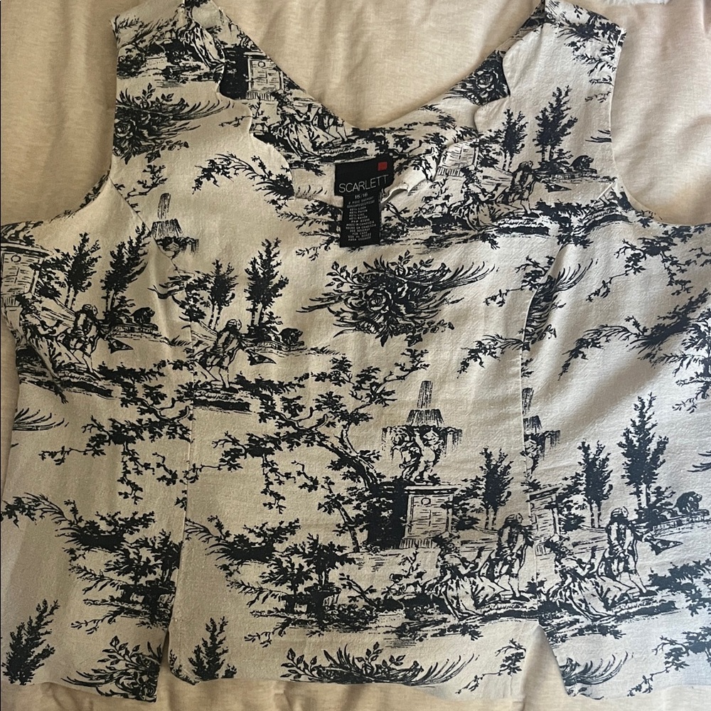 Scarlett Black and Cream Patterned Blouse